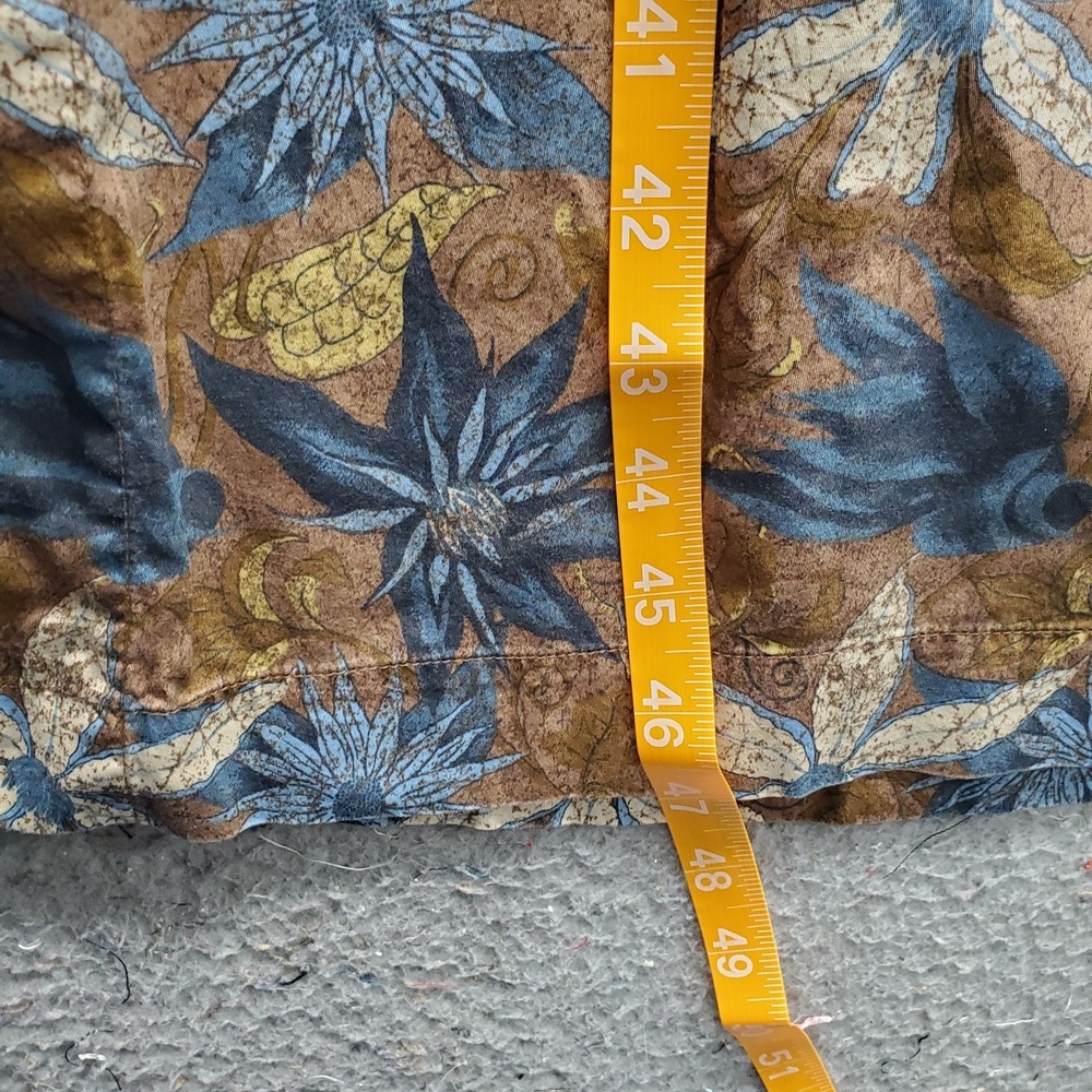 Peruvian Connection Robe Womens Large Multi Floral Pipe Trim Drawstring Waist - Picture 4 of 9